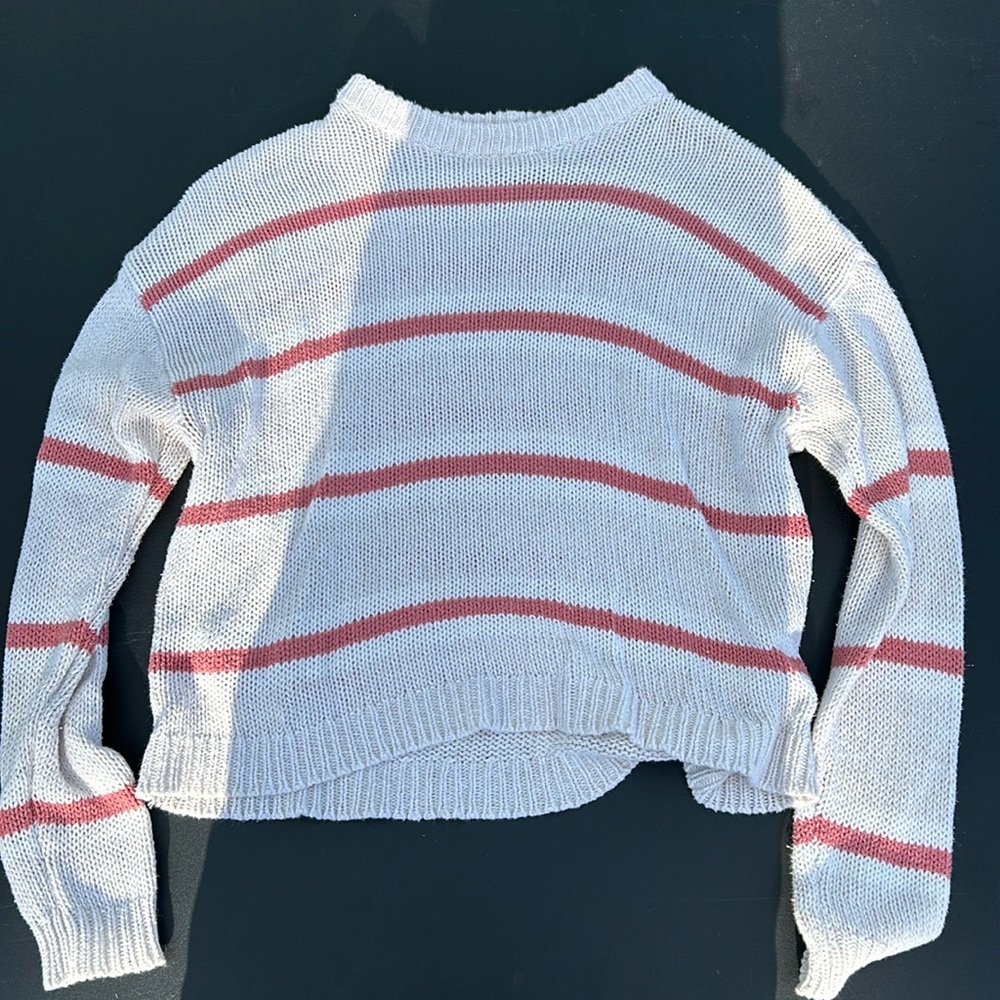 Knit sweater pink and cream
